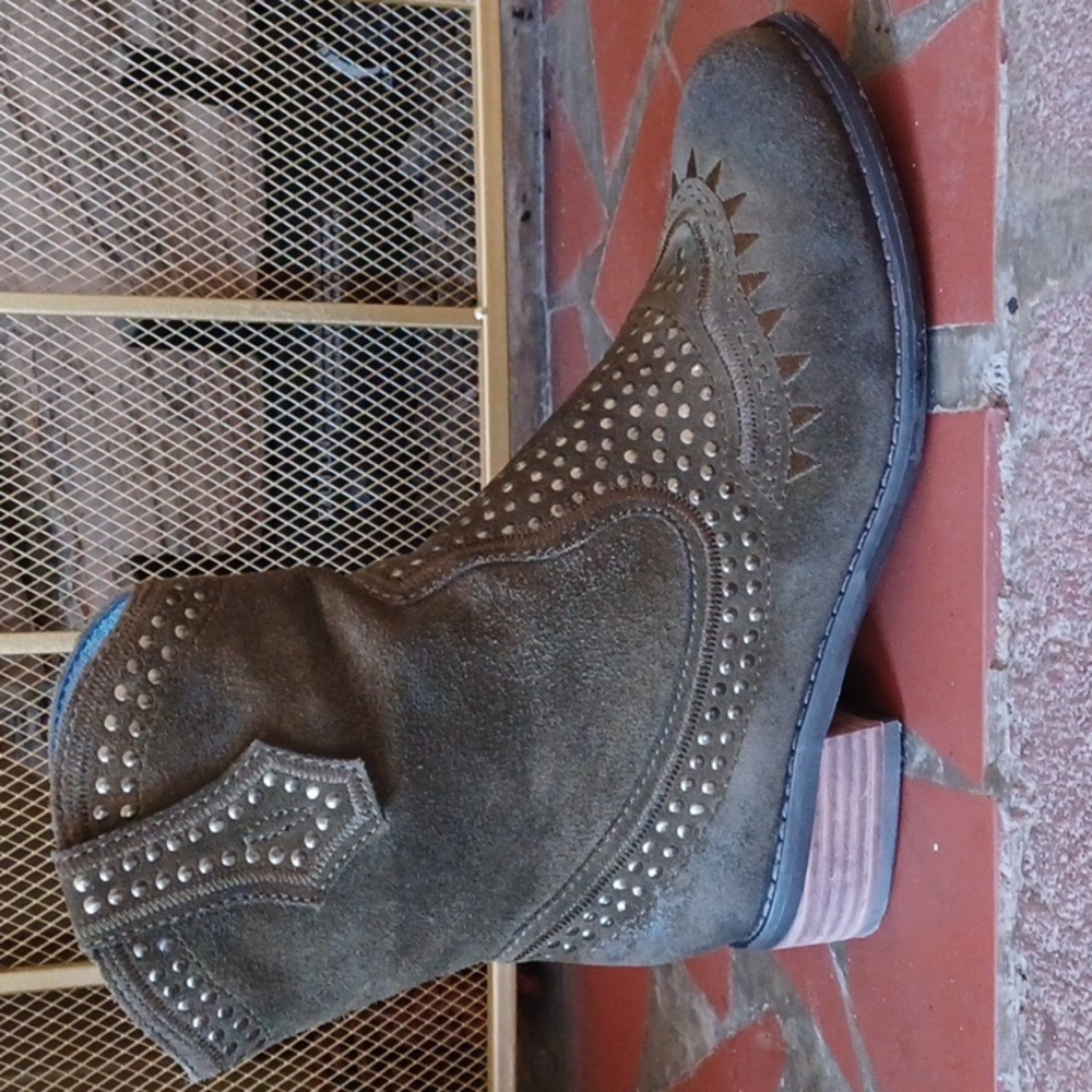 L'Artiste - Sarita Spring Step Green Suede Leather Western/Boho Boots EUC - Picture 2 of 14